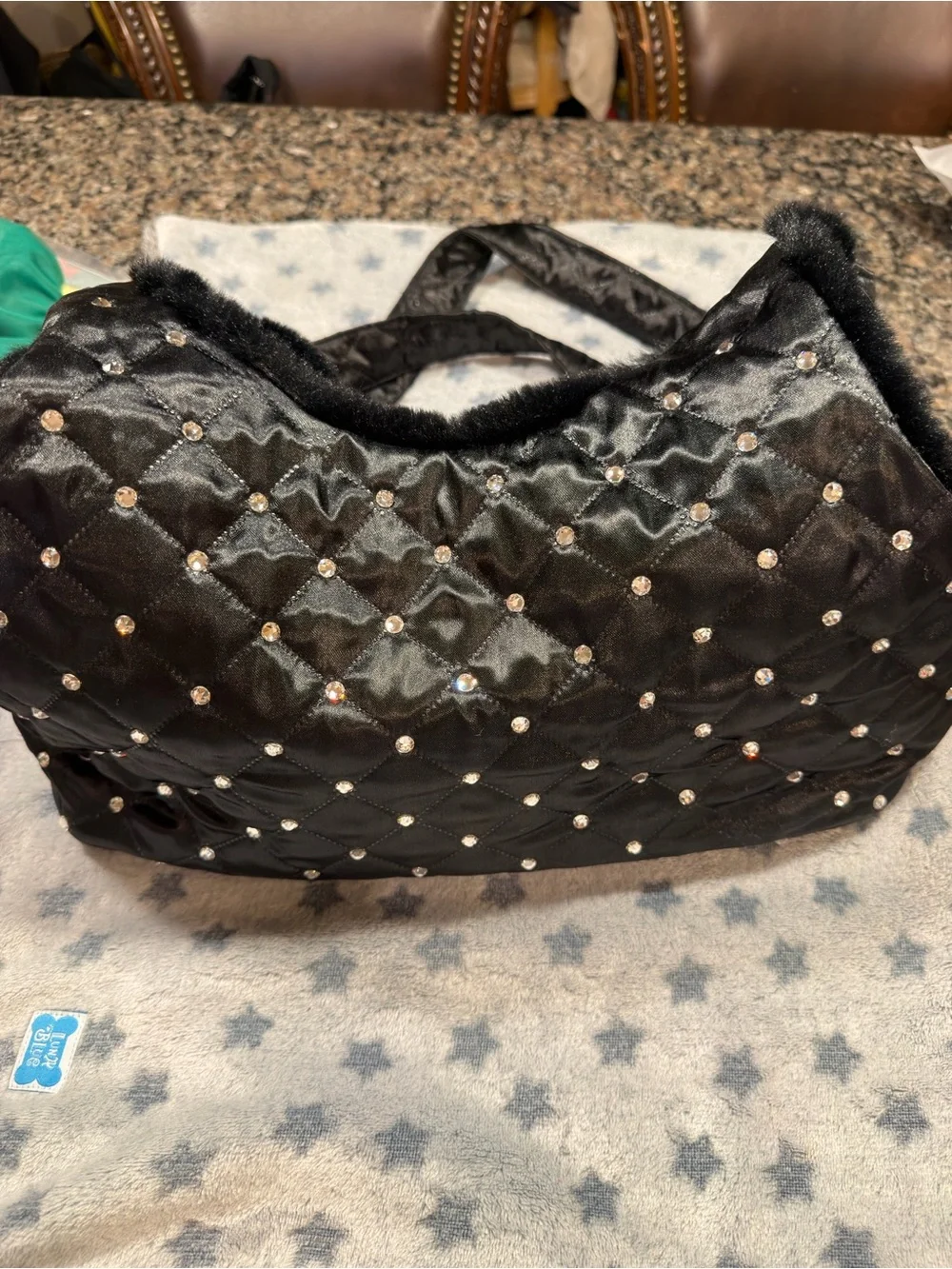 Hello Doggie Glamour Baby Dog Cartier Bag black caviar with Crystals